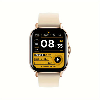 Smart Watch with Call & SMS for Android iPhone – Fitness Tracker with Heart Rate Monitor, Pedometer, Calorie Counter, Multi-Sport Modes, Customizable Watch Faces, Unisex Design, Black Pink Gold