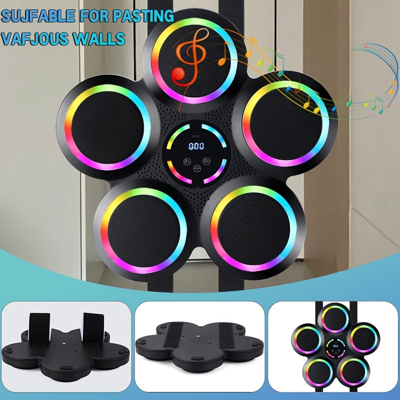 Smart Music Boxing Machine with Gloves – Wall Mount, LED Rhythm Lighting, Bluetooth, 9 Speed Modes, Intelligent LED Strike Counter, Home Gym Fitness Gift for Adults & Teens