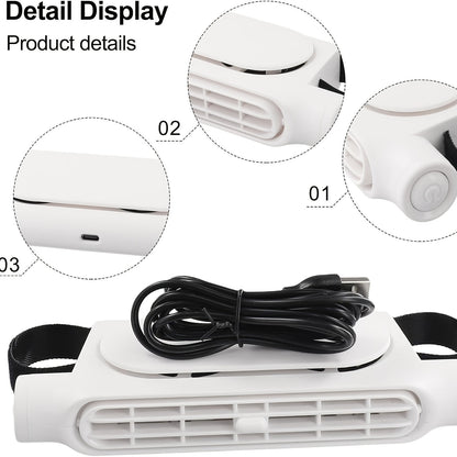 Bladeless USB Car Fan 3-Speed Quiet Cooling – Plug-and-Play Seat Fan with USB Cable, Stay Cool in Traffic, Universal Fit All Car Models, White & Black