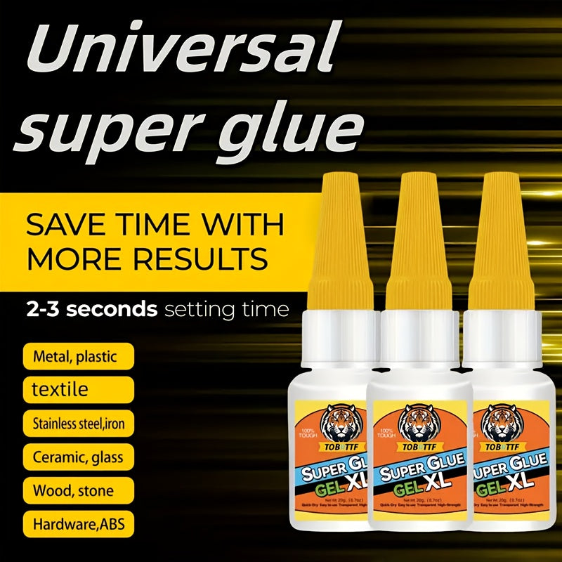 4-Pack Super Fast-Drying Super Glue 20G 10-Second Quick Bond Multi-Purpose Adhesive for Plastic Metal Wood Ceramic Glass – Heavy-Duty Repair & Welding