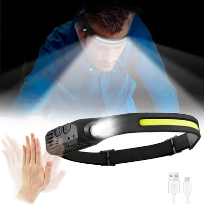 4 Pack USB Rechargeable LED Headlamp Ultra Bright Hands-Free with Adjustable Headband, Built-in 1200mAh Lithium Battery, Multi-Mode Emergency Work Light for Camping Hiking Running Fishing Repairing