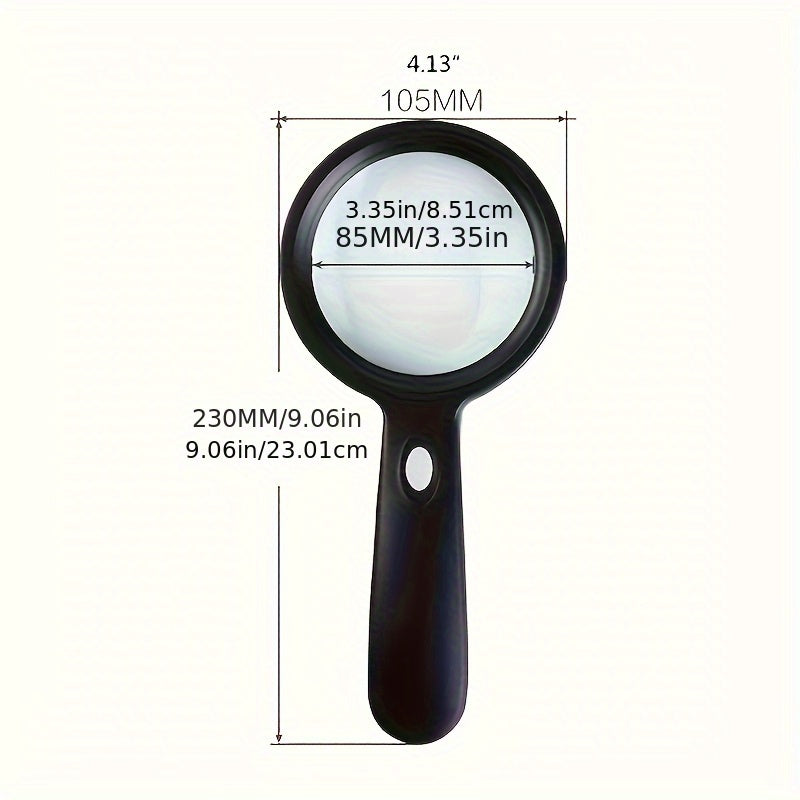 10X Magnifying Glass with 12 LED Lights – Handheld Large Illuminated Magnifier for Seniors Reading, Coins, Stamps, Jewelry & Repair, Bright LED Lighted Magnifying Glass – Black