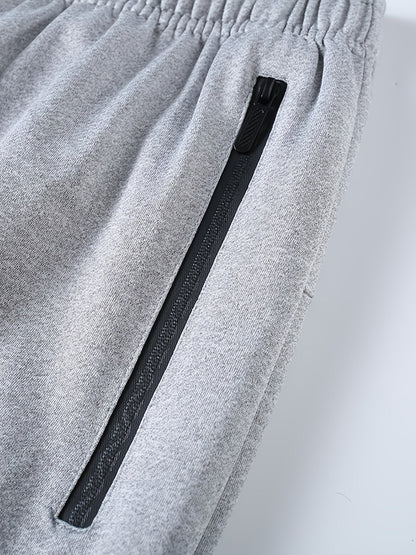 Men's Sweatpants Joggers with Drawstring & Pockets, Regular Fit Cuffed Athletic Track Pants in 95% Polyester for Running Training Spring Fall Daily Wear – Comfortable Sports Trousers for Men
