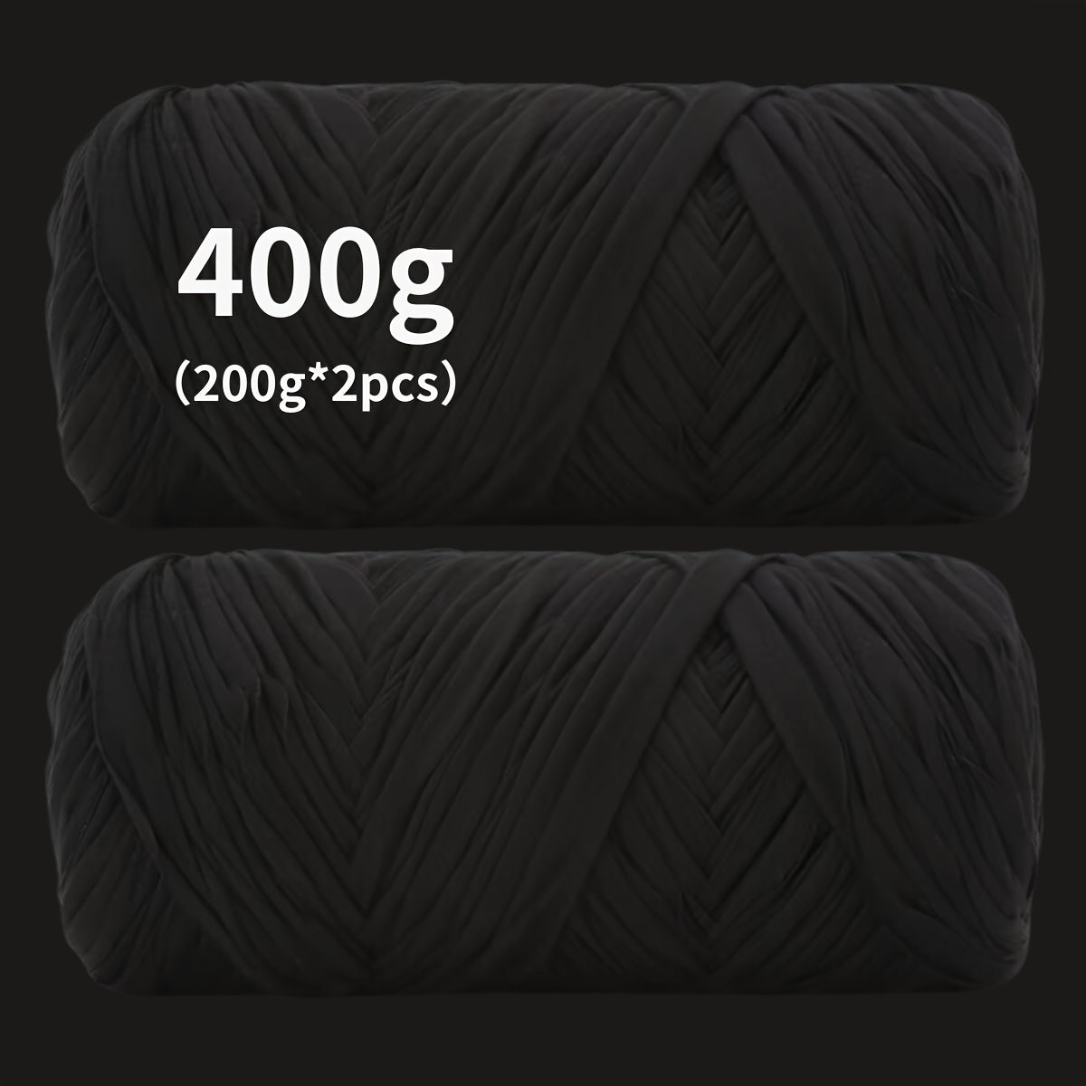 T-Shirt Fabric Yarn 400g (2 x 200g) Chunky Cotton Blend in 49 Colors – Soft Thick Yarn for Crochet Baskets, Bags, Rugs, Macrame & Knitting Projects – Beginner-Friendly Craft Yarn