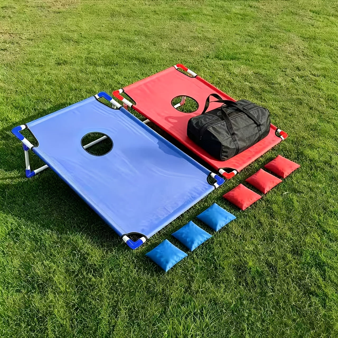 Cornhole Game Set 2 Boards 6 Bean Bags & Carry Bag – Indoor Outdoor Yard Toss Game for Kids & Adults, Backyard Tailgate Beach Camping Party Fun, Birthday Christmas Halloween Gift & Party Supplies