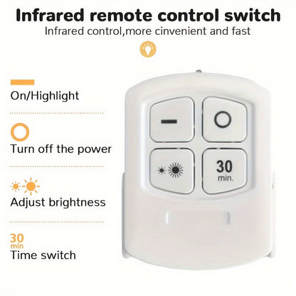 5 Pack LED Wireless Night Lights Remote Control Magnetic Adhesive Battery Operated for Cabinet Hallway Bathroom Bedroom Kitchen Stairs Home Decoration Easy Setup