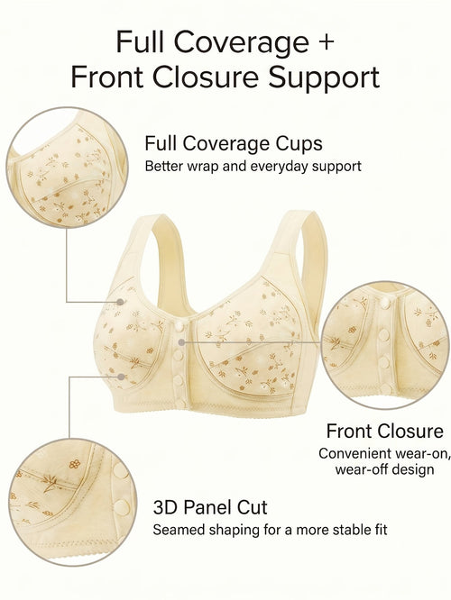 7 Pack Seamless Wireless Bra Set for Women – Soft Front Button Bralettes, No Underwire, Comfortable & Breathable for Daily Wear, Yoga, Travel & Festivals, Sizes S-XXL