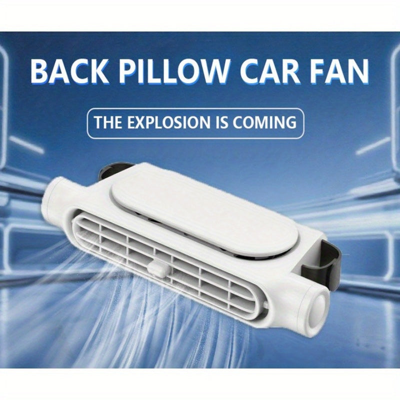 Bladeless USB Car Fan 3-Speed Quiet Cooling – Plug-and-Play Seat Fan with USB Cable, Stay Cool in Traffic, Universal Fit All Car Models, White & Black