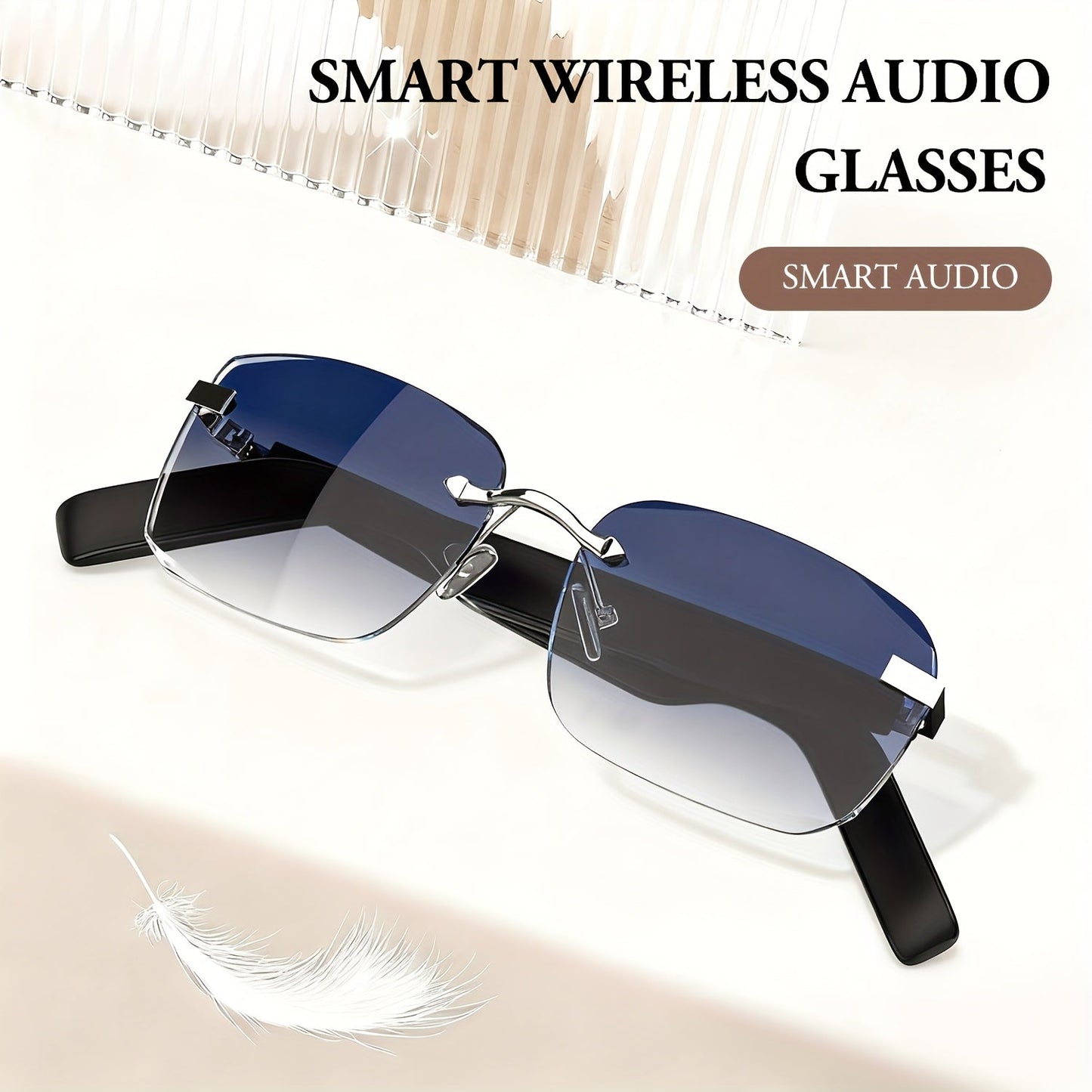 Bluetooth Smart Glasses with Touch Controls & Open Ear Audio – Integrated Microphone, Hands-Free Calls & Music, Polarized Lens, Ideal for Outdoor Sports, Driving & Everyday Wear