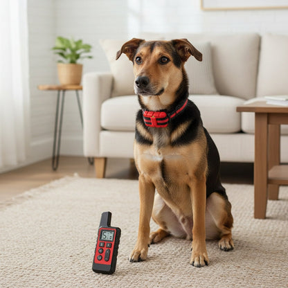 2600FT Remote Dog Training Collar with Shock, Vibration & Bark Control – Long Range E-Collar for Behavior Correction, Available in Red, Orange & Black