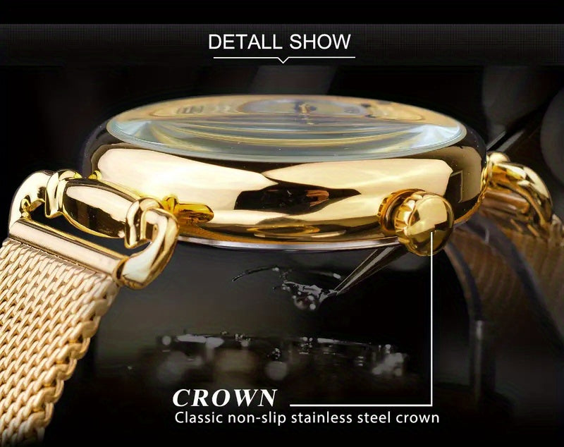 Men's Classic Vintage Quartz Watch for Business – Elegant Golden Dial Dress Wristwatch with Gift Box, Analog Timepiece for Work, Formal & Special Occasions