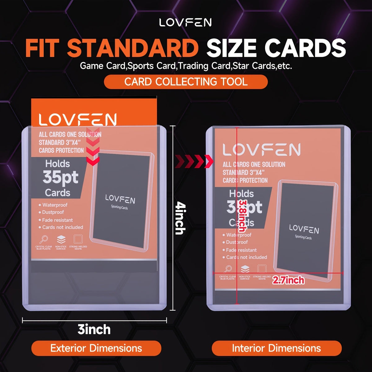 Trading Card Top Loaders 200 Count Hard Plastic 3x4 Inch Card Holders with Sleeves for Baseball Football Basketball Sports Cards TCG Pokemon Collector Gift