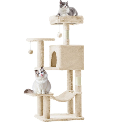 44-Inch Cat Tree Tower for Indoor Cats with Condo, Hammock & Natural Sisal Scratching Posts – Multi-Level Cat Furniture with Perches & Pet House for Multiple Cats, 5 Colors