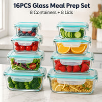 8 Lids+8 Containers