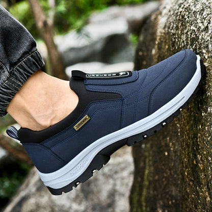 Men's Low-Top Letter Print Casual Sneakers Slip-On Athletic Shoes with Cushioned Insole – Comfortable Round Toe for Gym, Office & Daily Wear, Sizes US 6–11