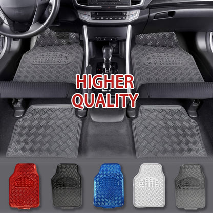 4-Piece Car Floor Mats Set Waterproof All-Weather Heavy Duty - Non-Slip Dustproof Easy Clean Universal Fit for SUV Truck Sedan, Full Coverage Interior Protection Mats in Multiple Colors