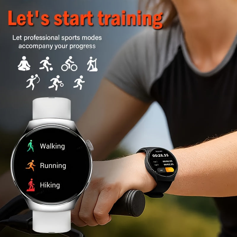 Smartwatch with Call Function & Fitness Tracker for Men & Women – Silicone Strap, Step Counter, Calorie Tracking, Heart Rate Monitor, Multiple Sports Modes, Music Playback & Remote Camera Control