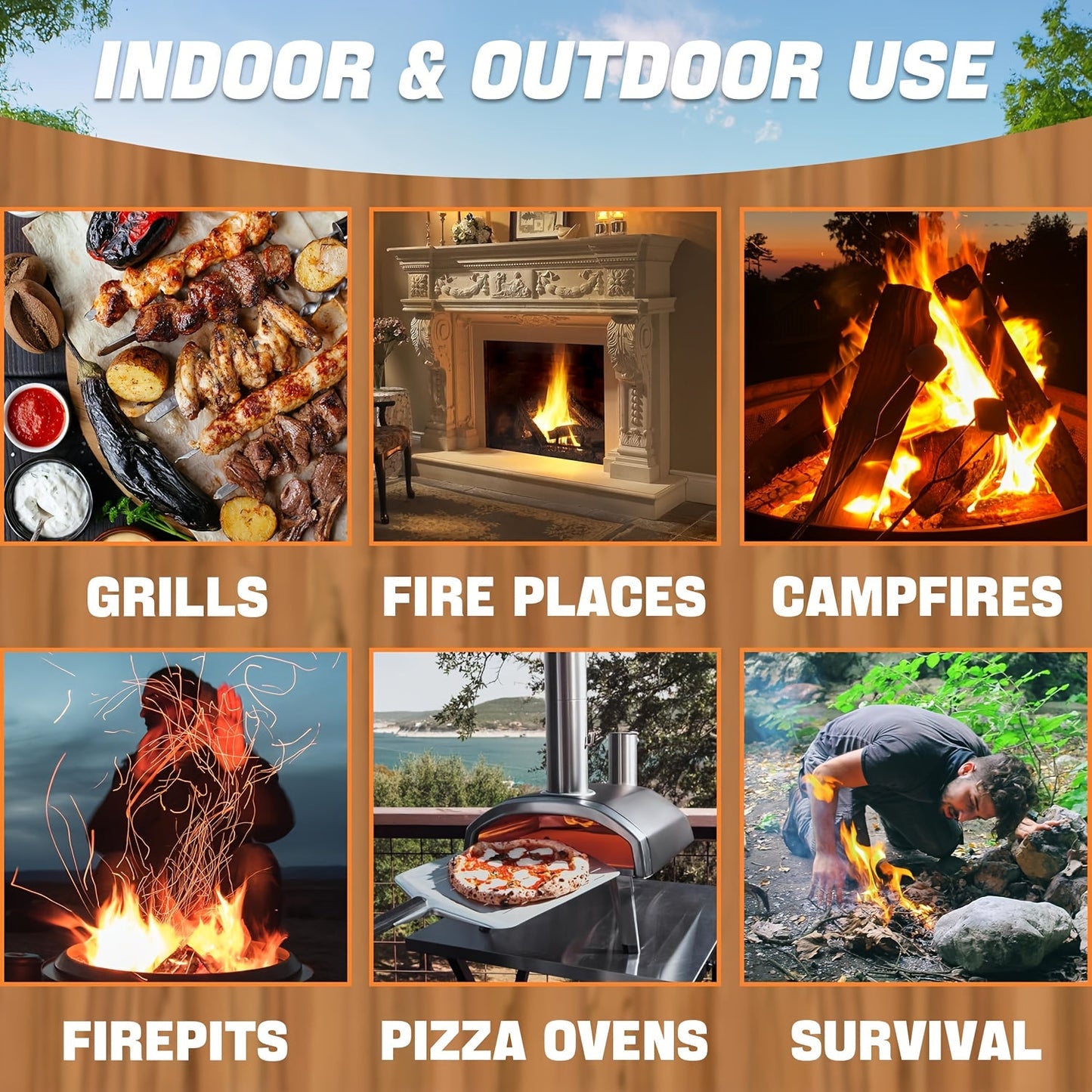 Fire Starter Squares – Waterproof Odorless Charcoal Firestarter Cubes for Campfire, BBQ, Grill, Fireplace & Wood Stove, No Kindling Needed, 32/64/128/192 Piece Packs