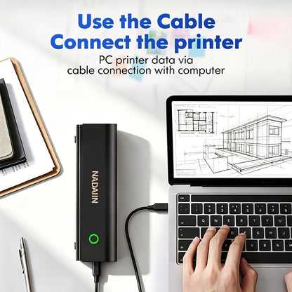 Portable Inkless Thermal Printer A4 with Paper Tray Wireless Mobile Printer Supports 8.5x11 Letter A4 Paper Compatible with iPhone Android Laptop Home Office School Travel