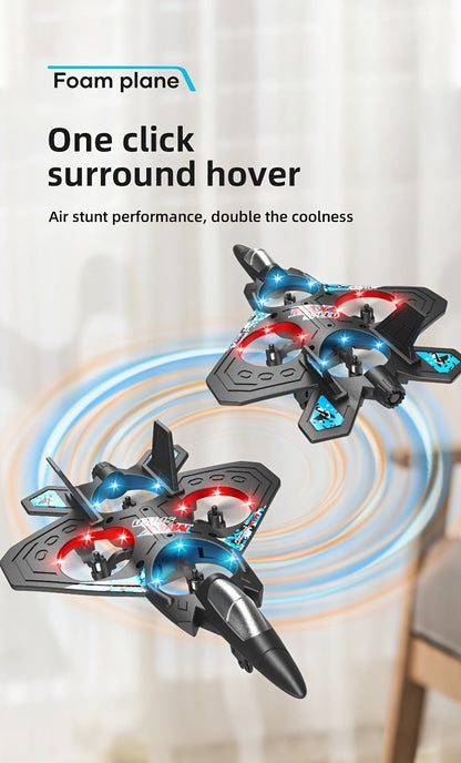 Rechargeable RC Drone for Beginners with Height Hold & Remote Control – Mini Quadcopter Airplane for Kids & Adults, Indoor Outdoor Flying Toy Gift, Black Blue Red