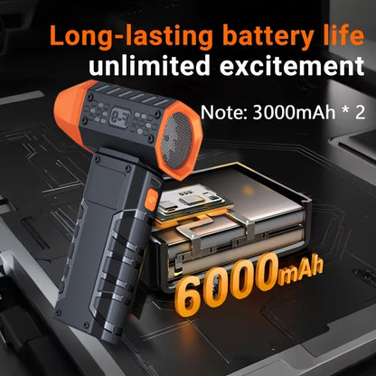 130000 RPM Turbo Fan Blower with USB-C Fast Charging, Smart Display & LED Light – 100 Wind Speed Settings for Car Cleaning, Dust Removal, Leaf Blowing, BBQ & Cooling – Black & Orange