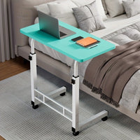 4-wheel single-layer computer desk (1 piece) blue