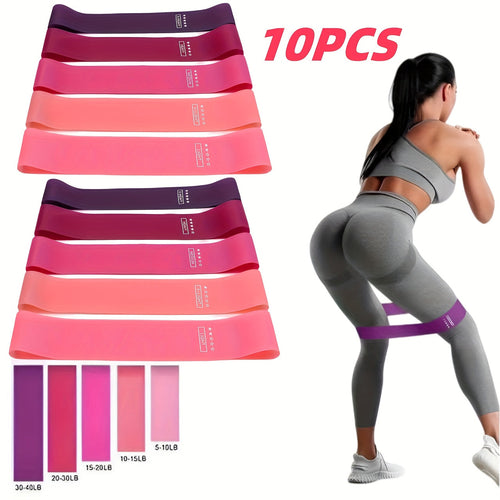Resistance Bands Set 10-11 Piece TPE Loop Bands for Women – Full Body Workout Kit for Yoga, Pilates, Gym & Weight Training, Heavy-Duty Exercise Bands for Deep Squat & Stretching, Pink with Storage Bag