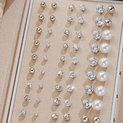 102-Piece Women's Earring Set – Geometric Rhinestone & Twisted Love Loop Styles, Hypoallergenic Stainless Steel Posts, Light Luxury Gift for Daily Wear, Parties & Vacation