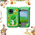 Kids Smart Phone Toy with HD Touchscreen Dual Camera Dinosaur Design 8GB SD Card Included Play Cell Phone for Boys and Girls Ages 3 and Up Travel Toy Birthday Easter Halloween Christmas Gift Green Purple