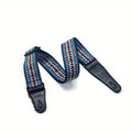 Adjustable Embroidered Guitar Strap with PU Leather Ends – Boho National Style, 35–57 Inch Length, Fits Acoustic, Electric, Classical Guitar & Bass, 11 Unique Designs
