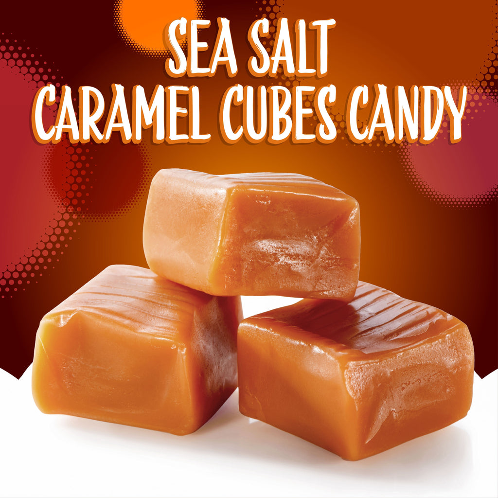Sea Salt Caramel Cubes Candy 3 Pounds Bulk Pack – About 225 Count, Individually Wrapped, Chewy Caramel Candy for Sharing, Snacking, Gifting, Baking & Candy Bowls