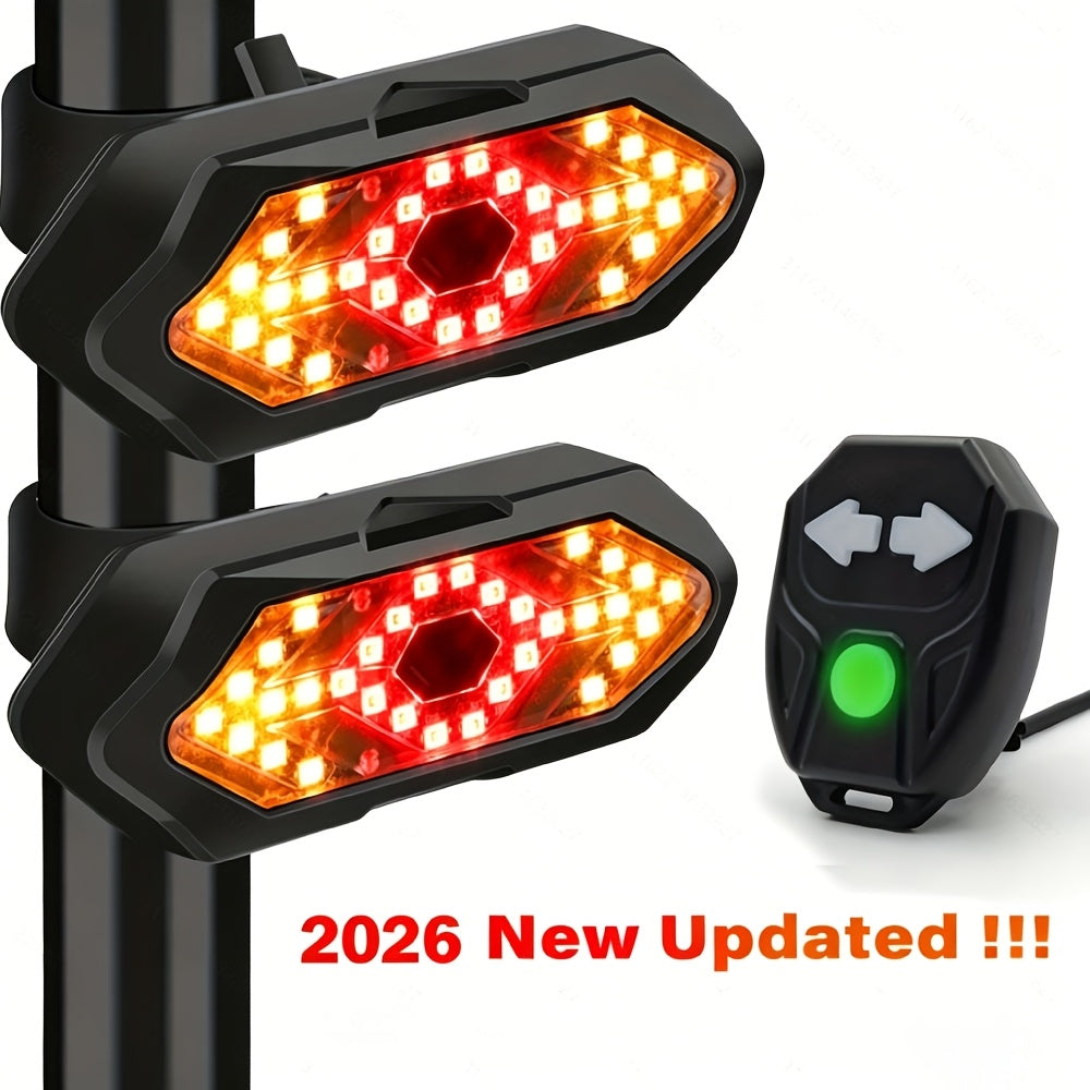 Bike Tail Light with Turn Signals USB Rechargeable 120 Lumens 5 Modes Wireless Remote Control LED Safety Rear Light for Road Mountain Commuter Bike Adults Kids Men Women Cycling