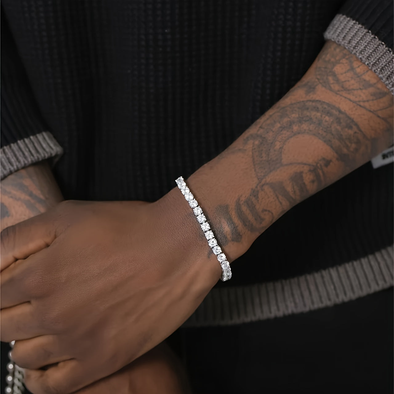 925 Sterling Silver Moissanite Tennis Bracelet 5mm 0.5 Carat Sparkling Luxury Jewelry Gift for Wedding Anniversary Birthday 4 Sizes