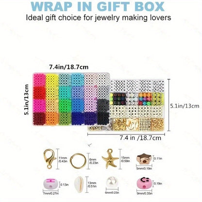 7200pcs Clay Beads Bracelet Making Kit Colorful Soft Clay Beads for DIY Friendship Bracelets Jewelry Making with Storage Box Complete Bead Set for Girls Kids Teens Adults Craft Supplies