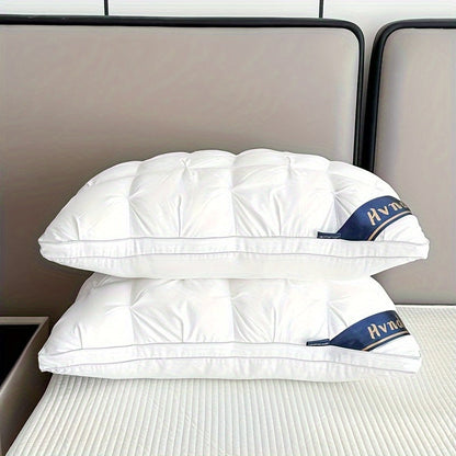 2 Pack Luxury Hotel Quality Bed Pillows Cooling Deep Sleep Neck Support Non-Collapse Hypoallergenic Polyester Fill for All Seasons Queen King Size in White Gray Pink Soft Texture Sleeping Pillow Gift