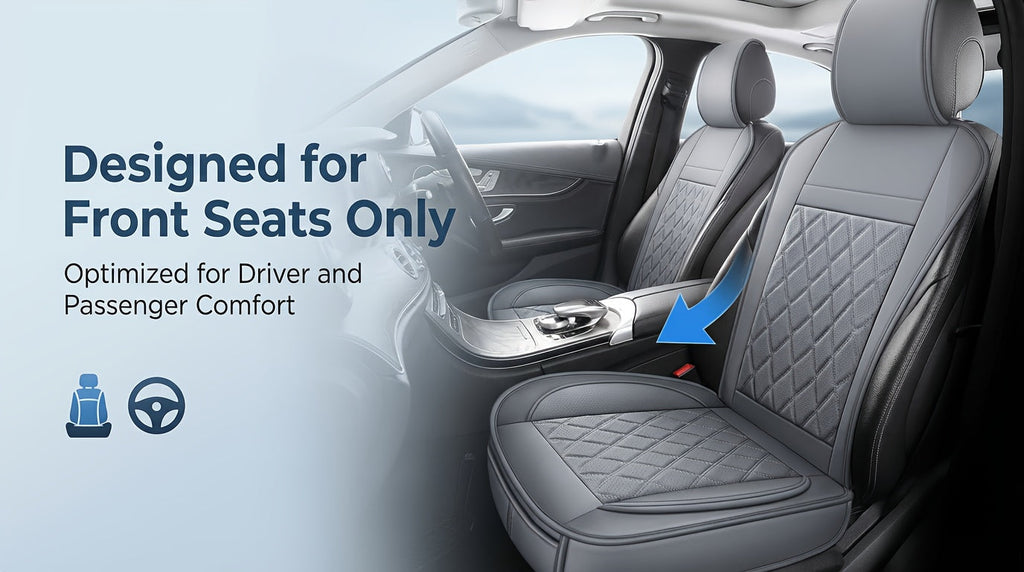 Universal Front Car Seat Covers 2-Pack Full Surround High-Back Bucket Seat Protector Anti-Slip Easy Install for Cars SUVs Trucks - Multiple Colors & Styles