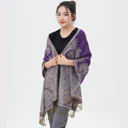 Phoenix Tail Paisley Pashmina Scarf – Thick Warm Wrap Shawl for Women, Luxurious Soft Fabric in 17 Vibrant Colors, Versatile for Formal Events, Everyday Wear & Gifting
