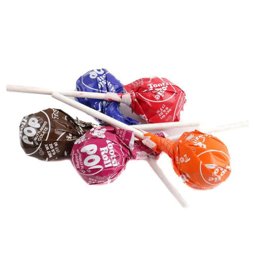 Tootsie Pops Assorted Flavors Lollipops 1 lb Bulk Bag 24 Count - Hard Candy with Chewy Chocolate Tootsie Center, Gluten Free Party Candy
