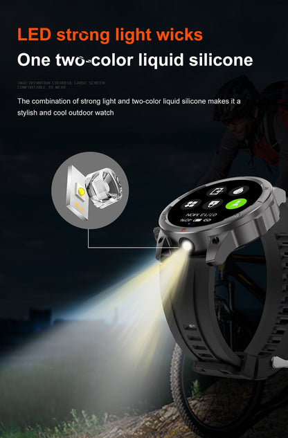 GPS Smartwatch for Men – 360×360 HD Screen, AI Voice, Wireless Calling, NFC, Compass, LED Lighting, Motion Trajectory, Outdoor Sport Fitness Tracker, Father's Day Gift