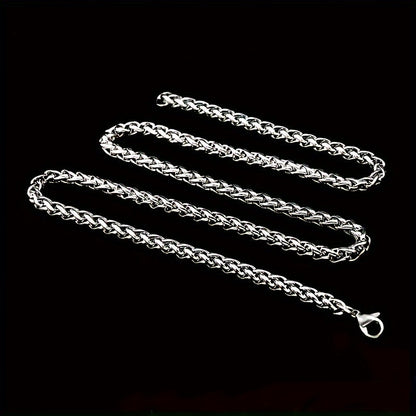 8pcs Men's Stainless Steel Necklace Set – Cuban Chain & Twisted Chain Hip Hop Street Style, Durable Fashion Chains for Men, Perfect Gift for Boyfriend, Son, Father's Day & Birthday