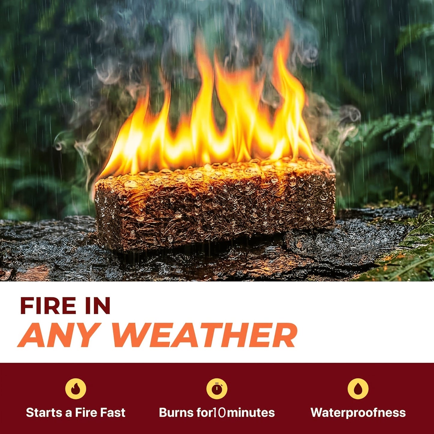 Fire Starter Squares – Waterproof Odorless Charcoal Firestarter Cubes for Campfire, BBQ, Grill, Fireplace & Wood Stove, No Kindling Needed, 32/64/128/192 Piece Packs