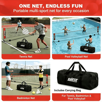 Portable Badminton Volleyball Net Set Adjustable Height & Tension Weather-Resistant with Carry Bag - Professional Grade for Backyard, Pool, Outdoor & Indoor Court Games