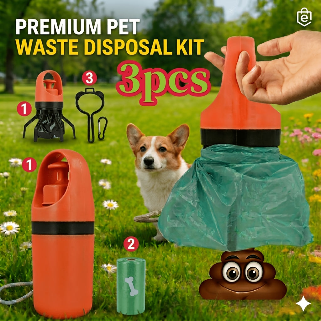 Portable Dog Poop Picker EVA Pooper Scooper with Bag – Lightweight Sanitary Outdoor Dog Waste Removal Tool No Battery Required