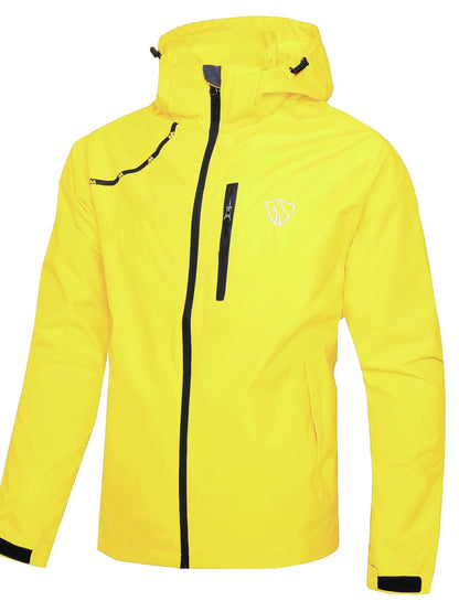 Men's Waterproof Windproof Rain Jacket with Hood – Lightweight Packable Raincoat for Hiking Outdoor Travel S-XXXL Multiple Colors