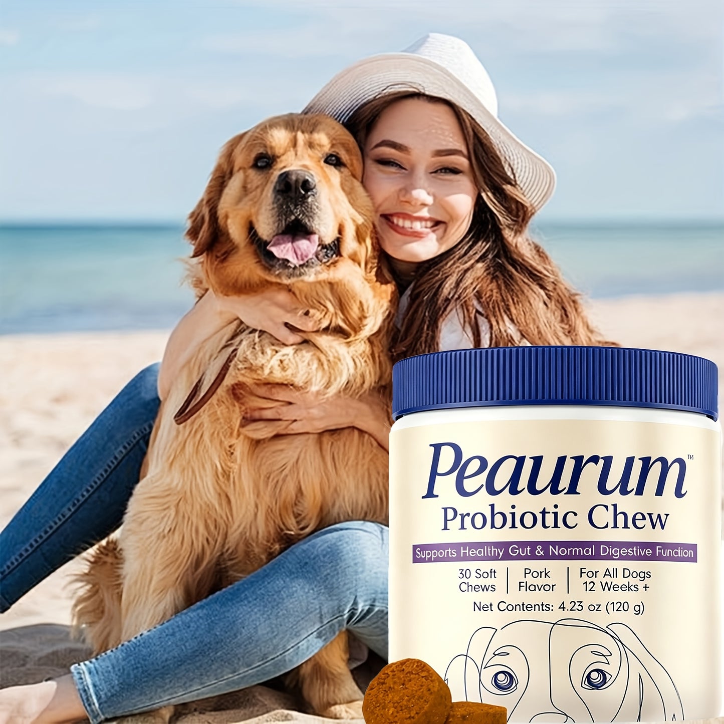 Probiotics for Dogs 60 Softgels Natural Plant-Based Formula Supports Gut Health Digestion Seasonal Allergy Relief - 120g 1 Pack or 2 Pack