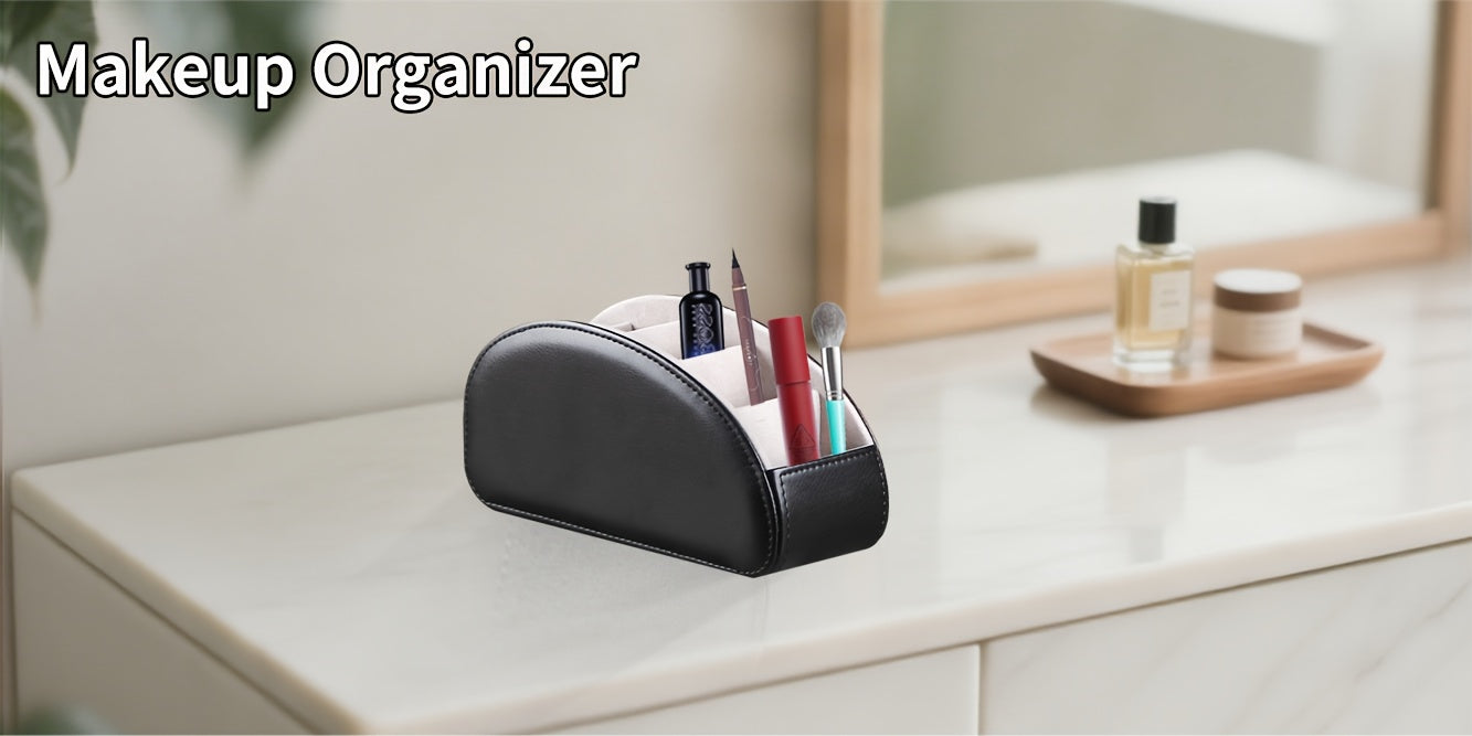 Remote Control Holder with 5 Compartments Desktop Organizer Caddy – Bedside Storage Box for TV Remotes Pens Eyeglasses Office Stationery Home Appliance Controllers