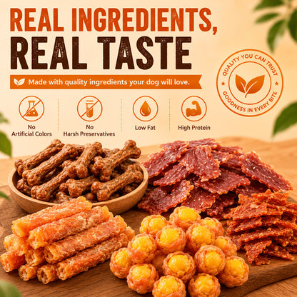 High Protein Dog Treats Combo Pack – Duck Jerky Egg Yolk Roll & Chicken Yolk Thin Slices, Healthy Chewy Training Reward Treats for Dogs, Easy to Digest, Natural Ingredients