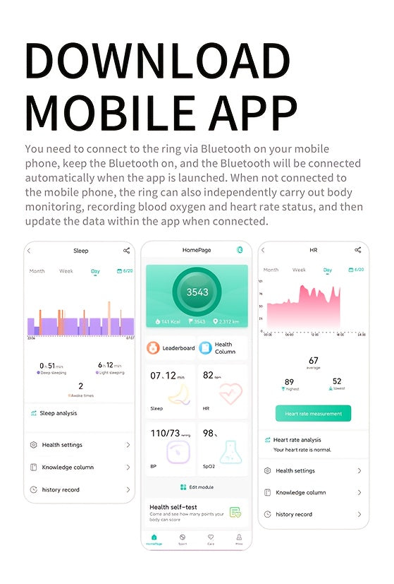Smart Ring for Women & Men – IP68 Waterproof Fitness Tracker with Sleep Tracking, Step Counter, Exercise Monitoring & Camera Control, Lightweight Health Ring Compatible with iPhone & Android
