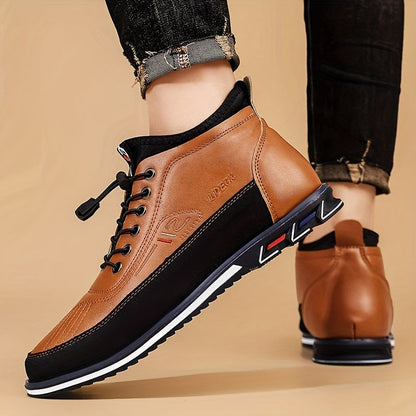 Men's High Top Business Casual Dress Shoes – Lace-Up Formal Oxford Sneakers for Office & Suit, 13 Colors, US Sizes 6.5–13.5