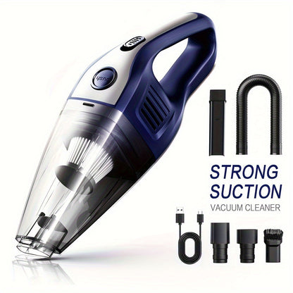 Cordless Handheld Vacuum Cleaner 5000Pa Strong Suction USB Rechargeable Portable Wireless Vacuum for Car Interior, Home, Office & Pet Hair – 40dB Low Noise, 2000mAh Battery, One-Click Dust Empty